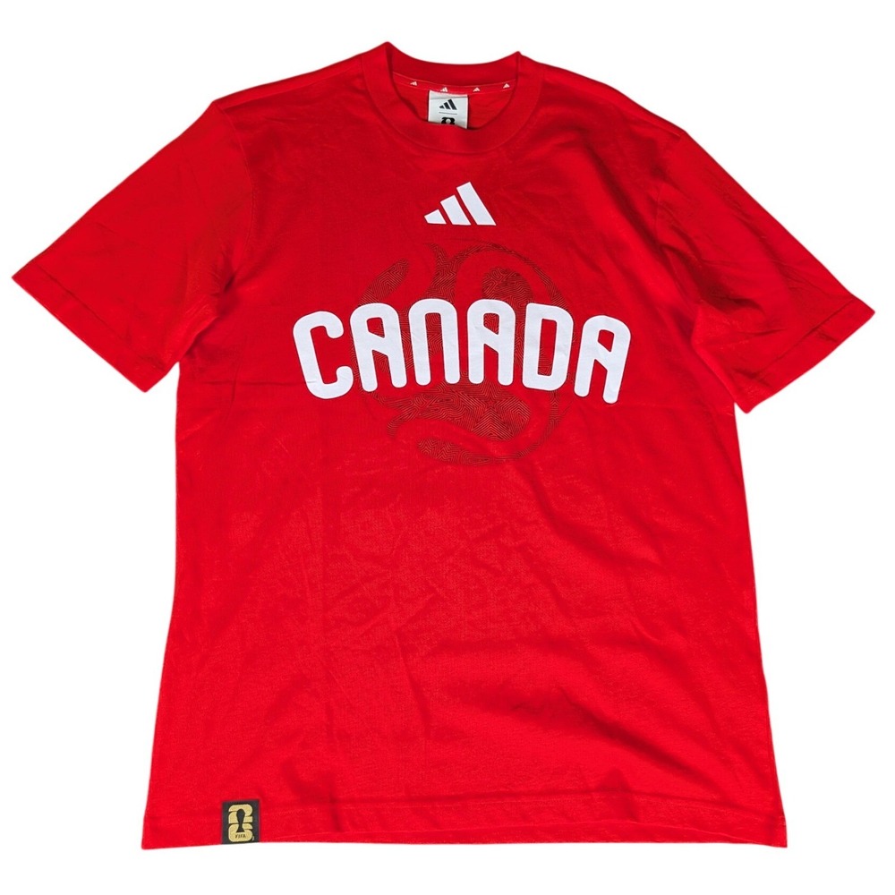 Adidas Canada Soccer T-Shirt Mens Medium Red FIFA Graphic Tee New